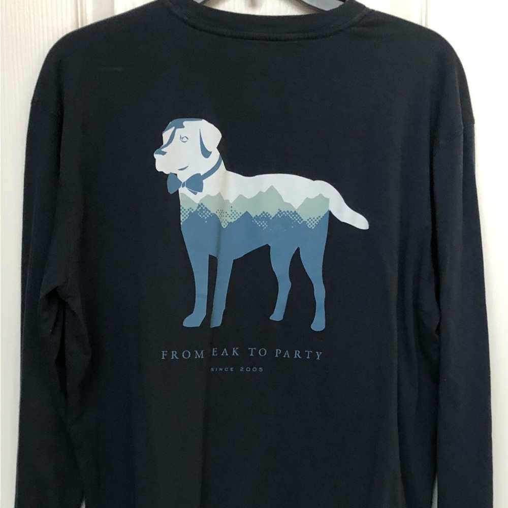 Mens Southern Proper Peak Party Navy Long Sleeve Tee-Size Medium